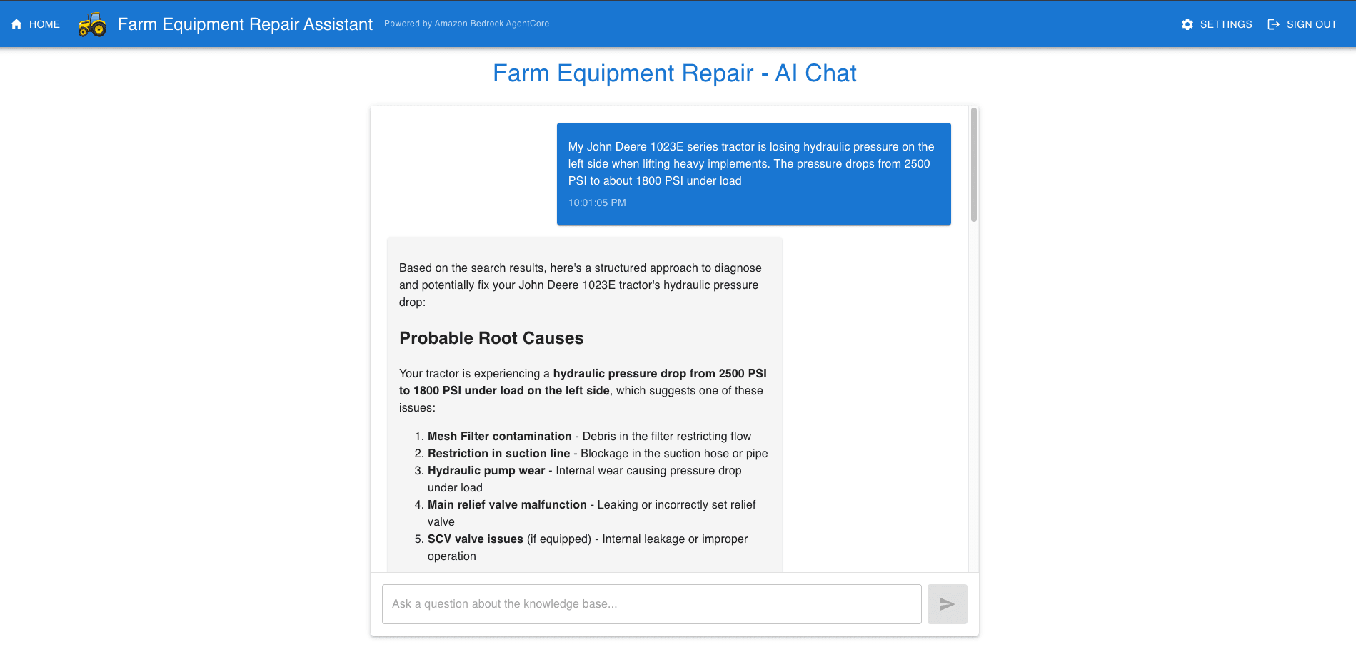 AWS Bedrock AgentCore Enables AI Equipment Repair Assistant