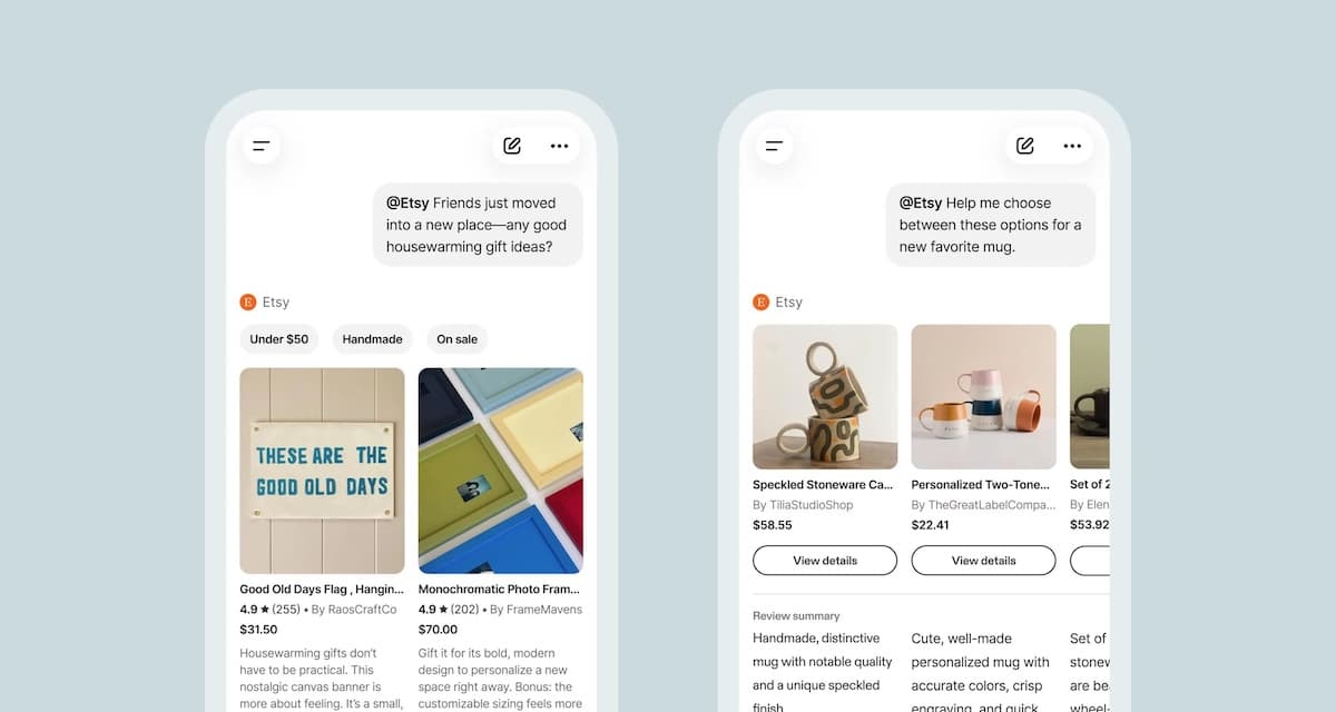 Etsy Launches Native App in ChatGPT
